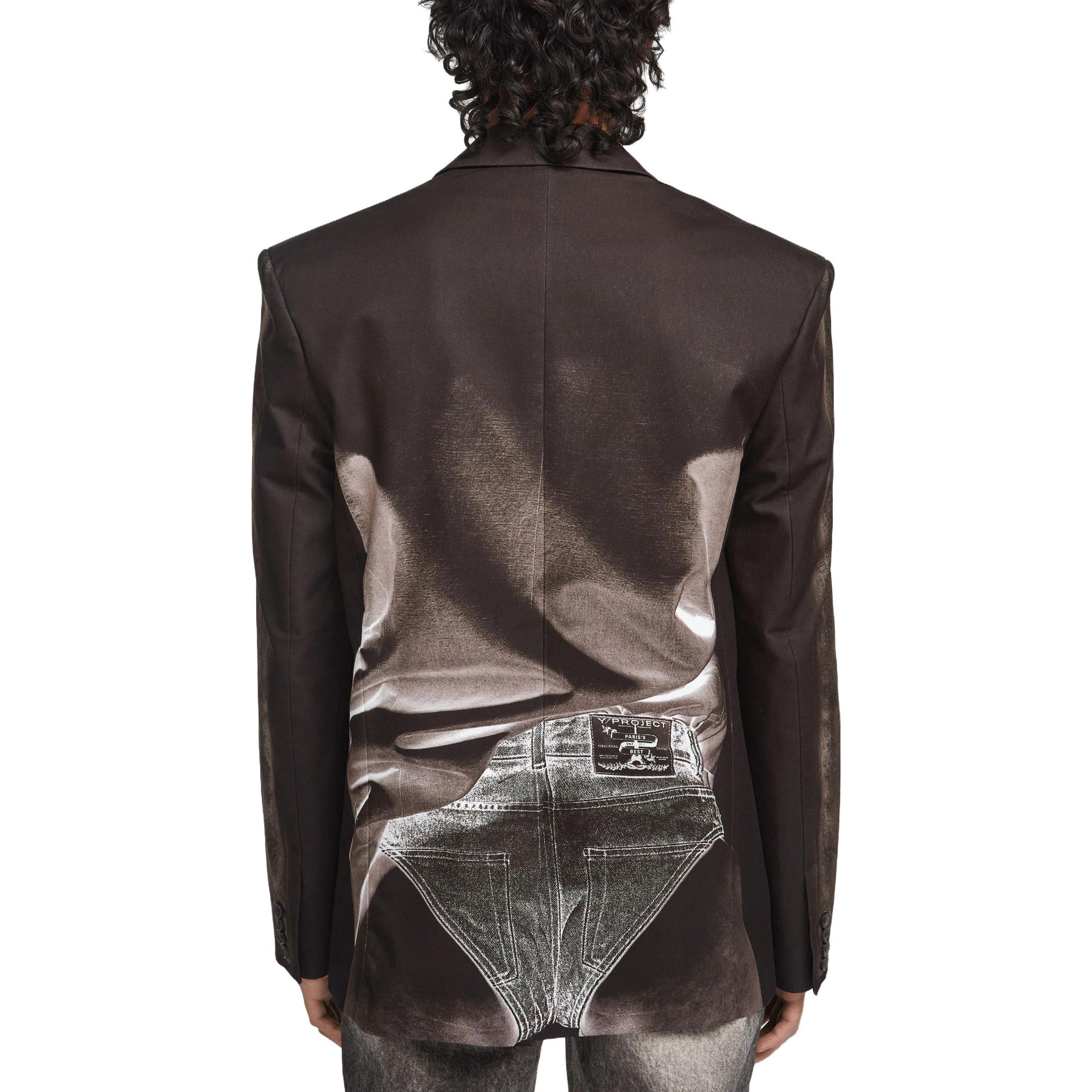 Lookbook Y/Project x JPG Unisex Blazer Panjang Hitam Kolaborasi Cetakan. Blaz2_black