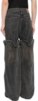 Purchase Y/Project 黑色幾何拉鏈多口袋設計直筒牛仔褲 JEAN36S25-BLACK