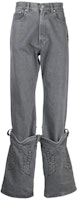 Y/Project YProject Grey Straight-Leg Jeans with Embroidery and Button Closure. JEAN35S23 Y/Project YProject Grey Straight-Leg Jeans with Embroidery and Button Closure. JEAN35S23