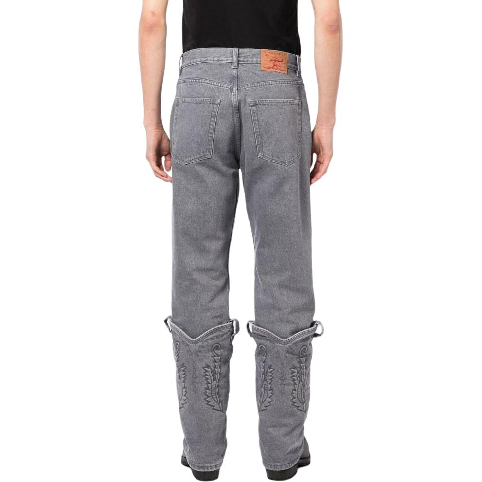 Shop Y/Project YProject Jeans Kelabu Lurus dengan Sulaman dan Butang. JEAN35S23