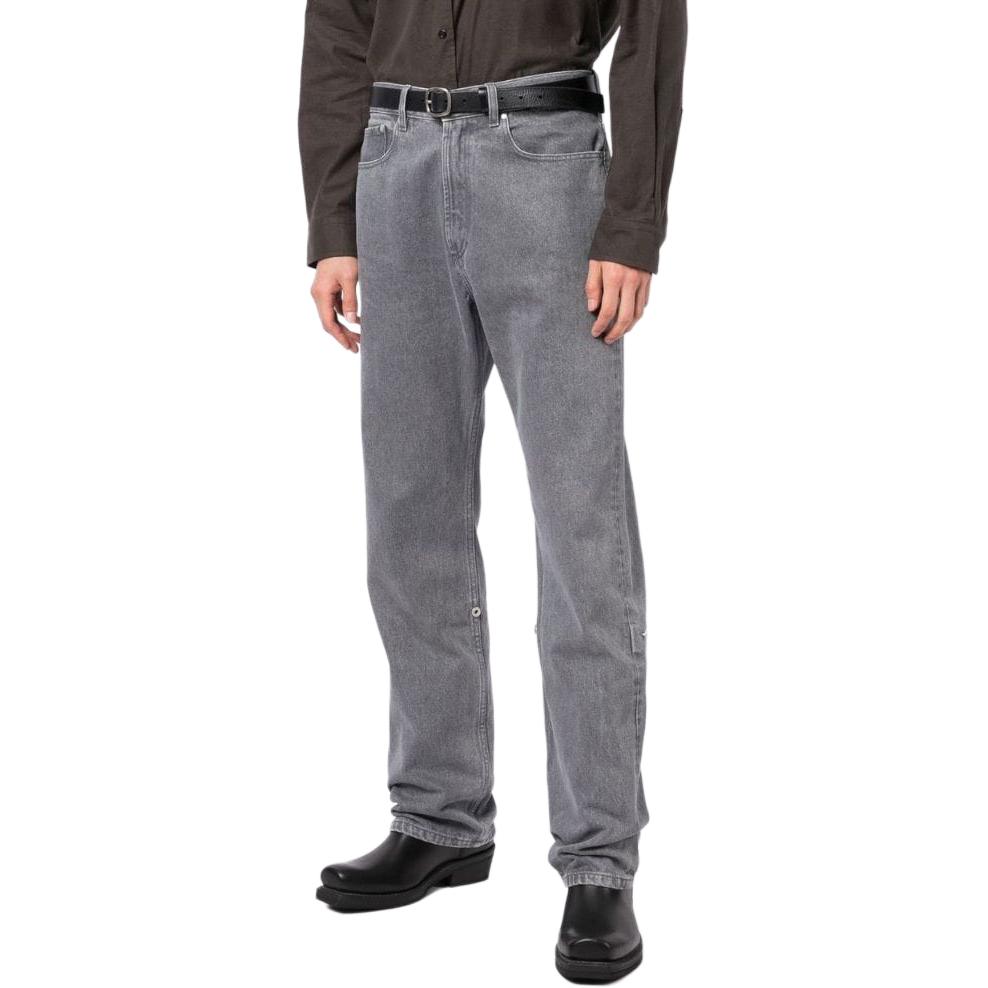 Purchase Y/Project YProject Jeans Kelabu Lurus dengan Sulaman dan Butang. JEAN35S23