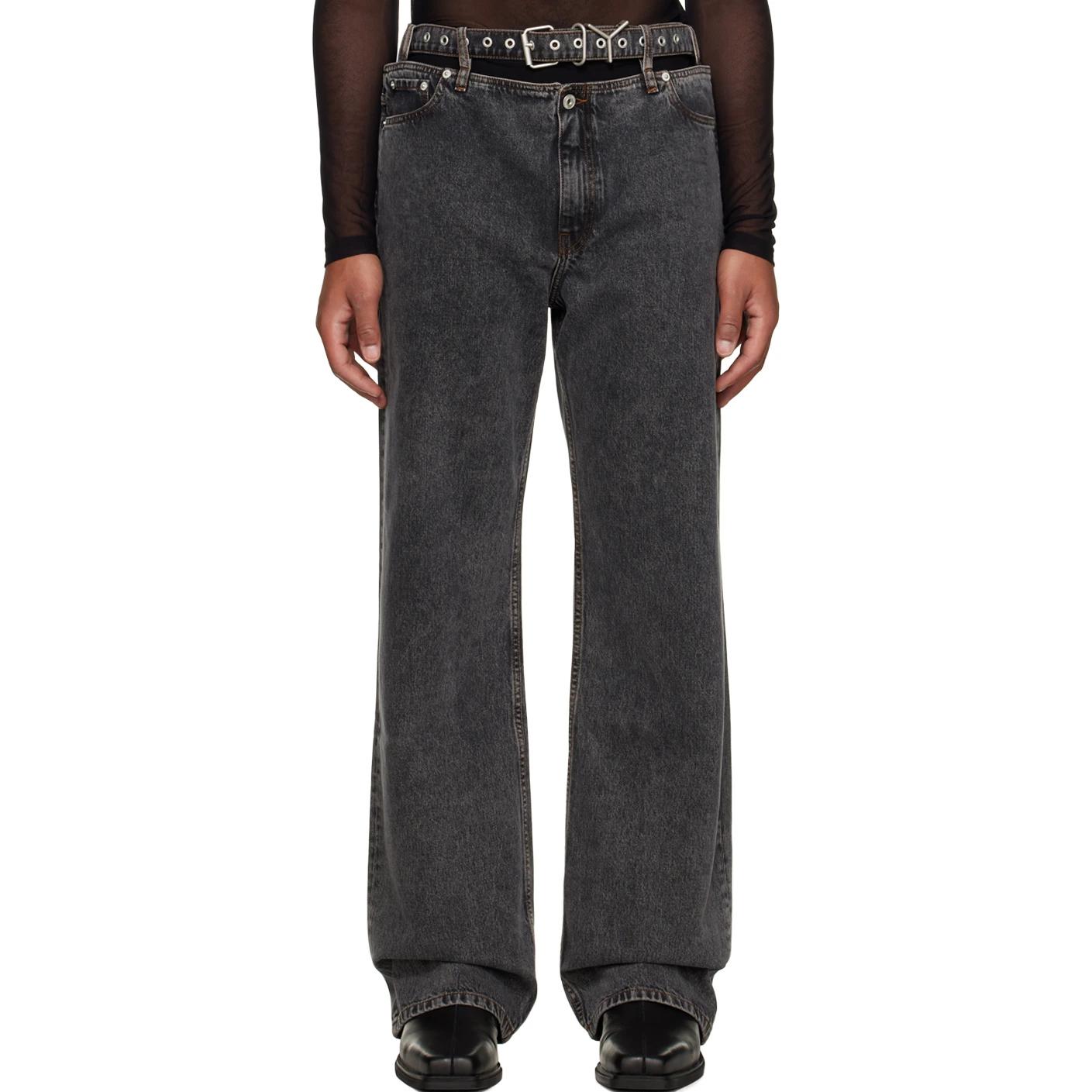 Lookbook Y/Project YProject Seluar Jeans Straight Fit Longgar Hitam Denim JEAN40S25VINTAGEBLACK