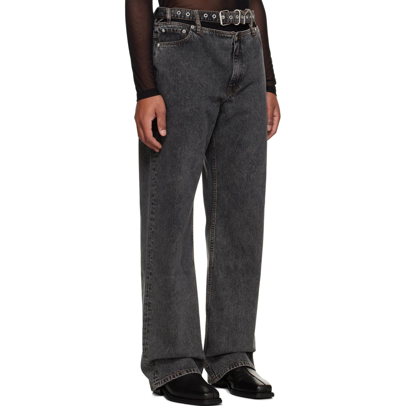 Purchase Y/Project YProject Seluar Jeans Straight Fit Longgar Hitam Denim JEAN40S25VINTAGEBLACK