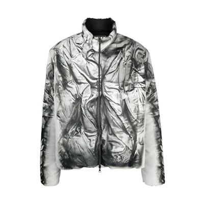 Y/Project YProject Abstract Print High Collar Zip-Up Jacket Unisex White JACK109S25