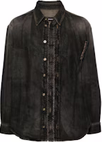 Y/Project YProject Asymmetric Logo Patch Denim Long Sleeve Shirt Unisex - Black 207SI004-BLACK Y/Project YProject Asymmetric Logo Patch Denim Long Sleeve Shirt Unisex - Black 207SI004-BLACK