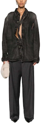 Y/Project Kemeja Denim Lengan Panjang Logo Tampal Asimetrik Unisex - Hitam 207SI004-BLACK Lookbook Y/Project Kemeja Denim Lengan Panjang Logo Tampal Asimetrik Unisex - Hitam 207SI004-BLACK