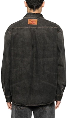 Y/Project Kemeja Denim Lengan Panjang Logo Tampal Asimetrik Unisex - Hitam 207SI004-BLACK Shop Y/Project Kemeja Denim Lengan Panjang Logo Tampal Asimetrik Unisex - Hitam 207SI004-BLACK