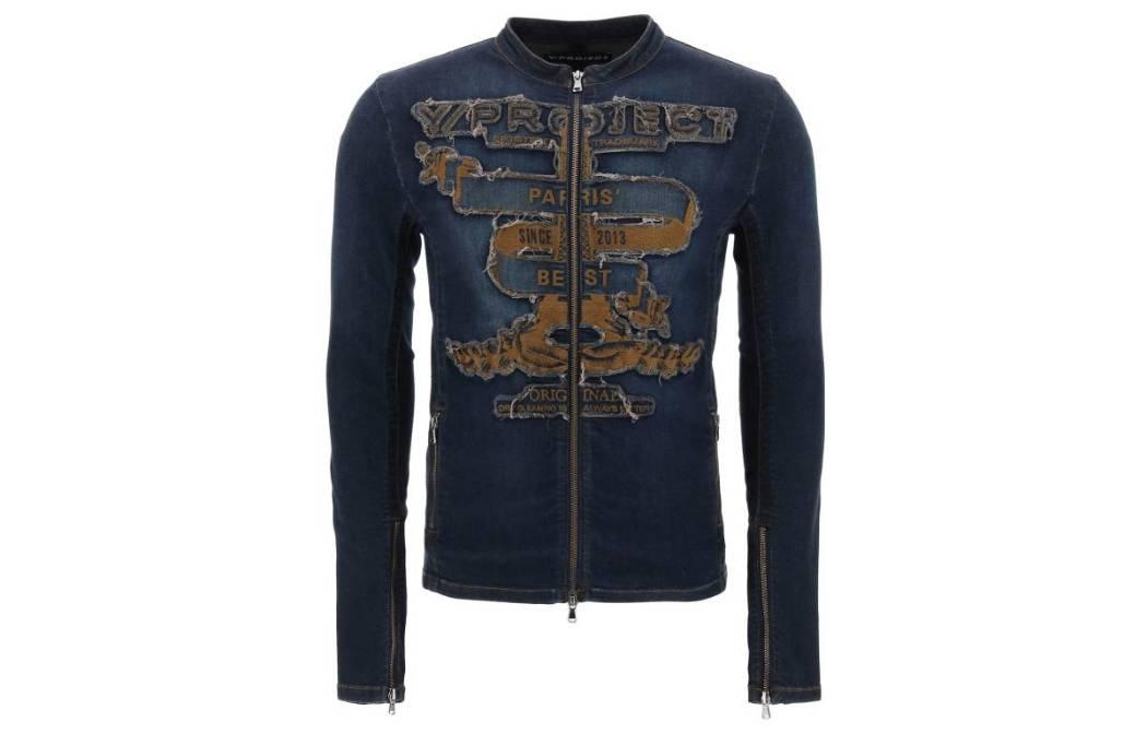 Y/Project YProject Embroidered Letter Zipper Long-Sleeve Jacket JACK98S24D44VNAVY