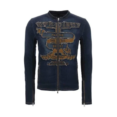 Y/Project YProject Embroidered Letter Zipper Long-Sleeve Jacket JACK98S24D44VNAVY