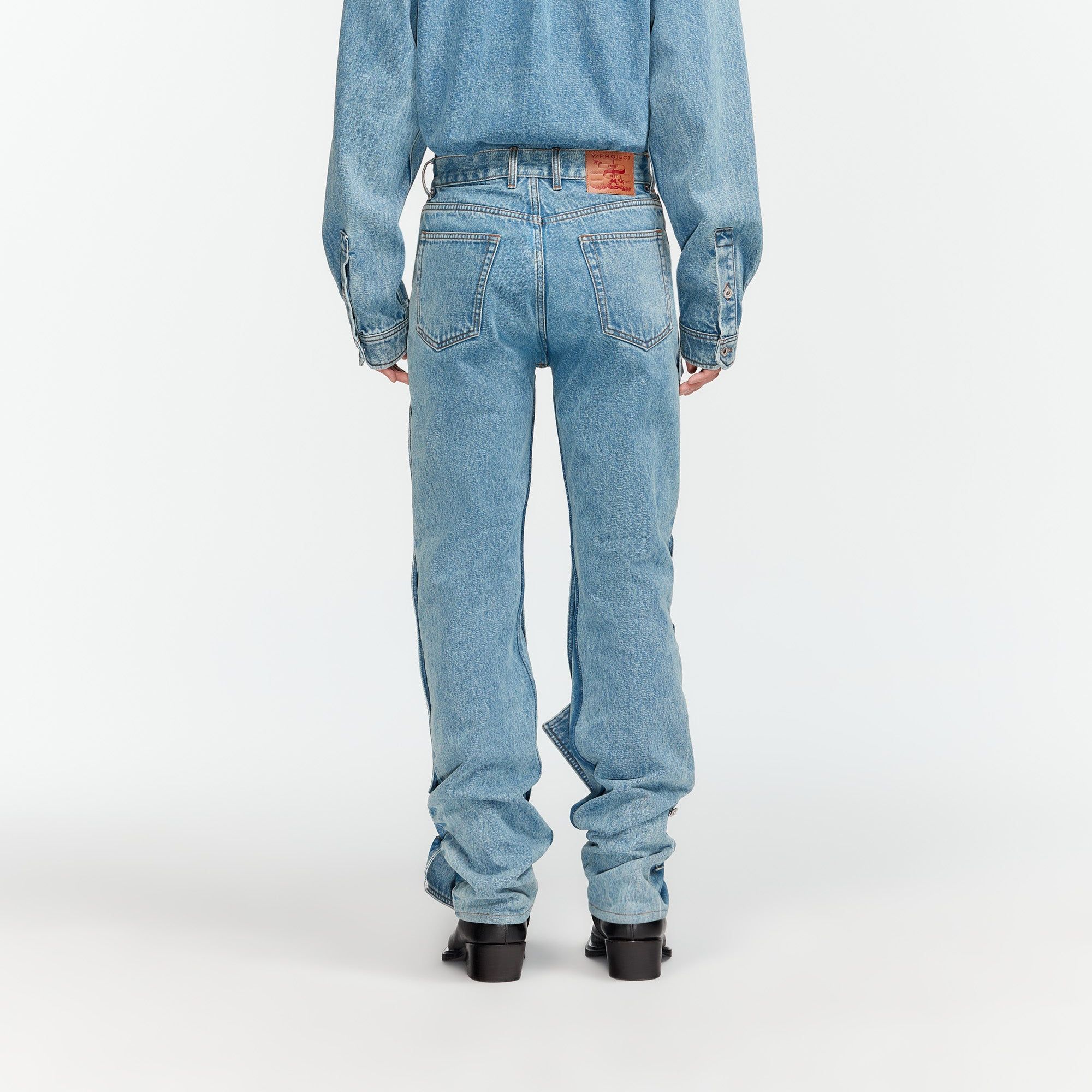 Shop Y/プロジェクト Yプロジェクト FW23 ミッドライズ マルチポケットデニム ジーンズ サウスウエストブルー JEAN32-S25D22HEAVYSWBLUE