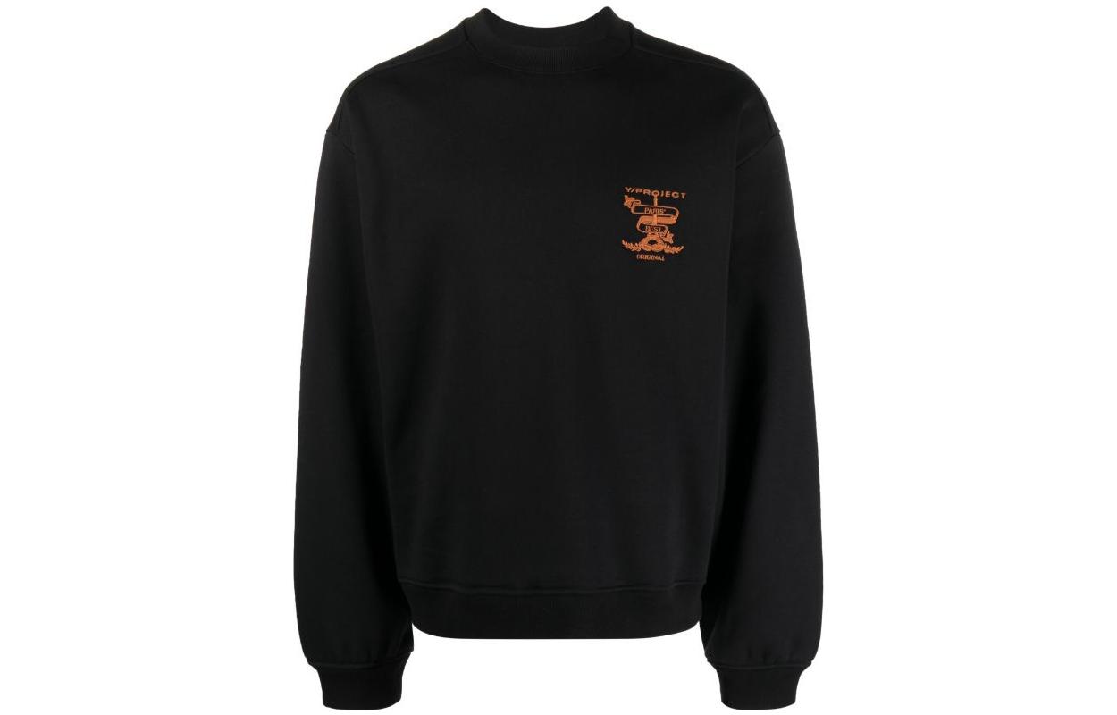 Y/Project YProject FW23 Unisex Solid Color Logo Embroidered Pullover Crewneck Sweatshirt SWEAT52S25-BLACK
