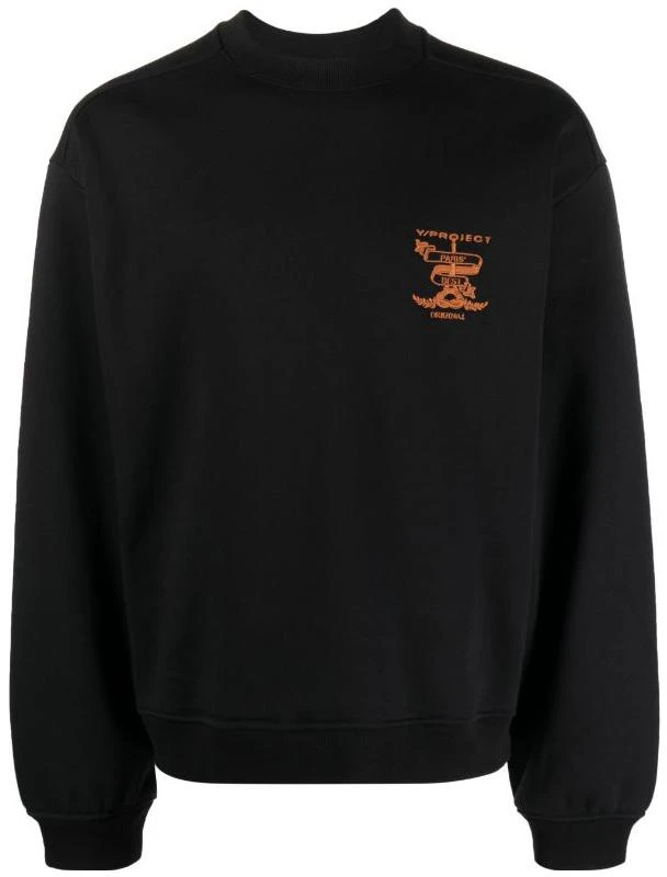 y-project-yp-roject-fw-23-unisex-solid-color-logo-embroidered-pullover-crewneck-sweatshirt-sweat-52-s25-black