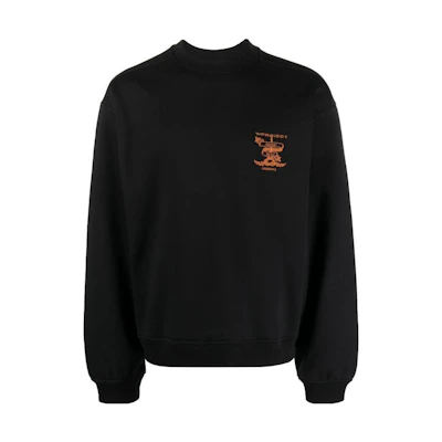 Y/Project YProject FW23 Unisex Solid Color Logo Embroidered Pullover Crewneck Sweatshirt SWEAT52S25-BLACK