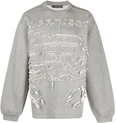 Y/Project YProject 2023秋冬男女同款复古刺绣字母圆领毛衣 SWEAT54S25-GREY Buy Y/Project YProject 2023秋冬男女同款复古刺绣字母圆领毛衣 SWEAT54S25-GREY