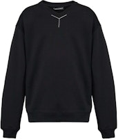 Y/Project YProject FW24 Black V-Neck Oversized Logo Pullover Sweatshirt. 204SH004J148-BLACK Y/Project YProject FW24 Black V-Neck Oversized Logo Pullover Sweatshirt. 204SH004J148-BLACK