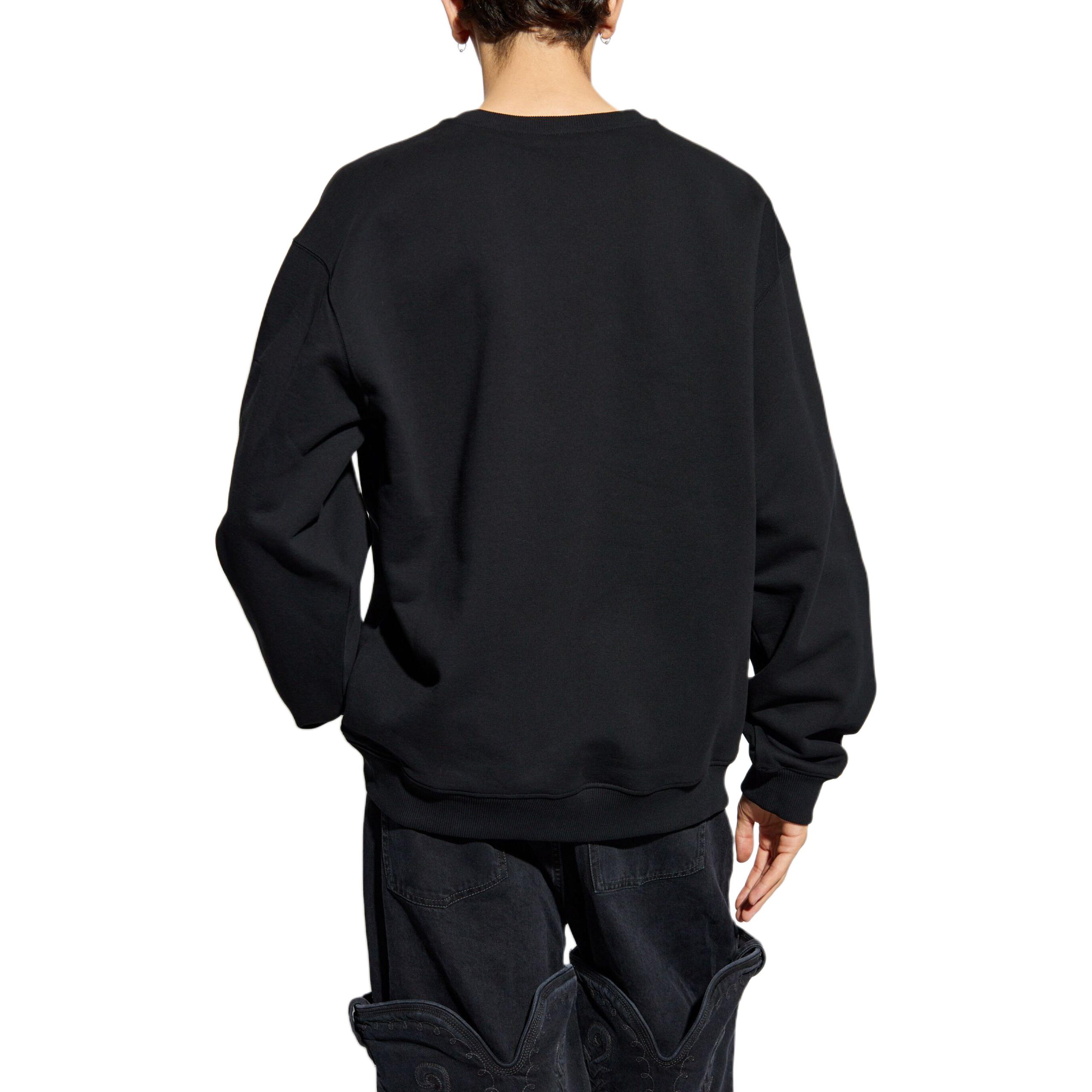 Shop Y/Project FW24 Baju Sweatshirt Hitam V-Leher Logo Oversized. 204SH004J148-BLACK