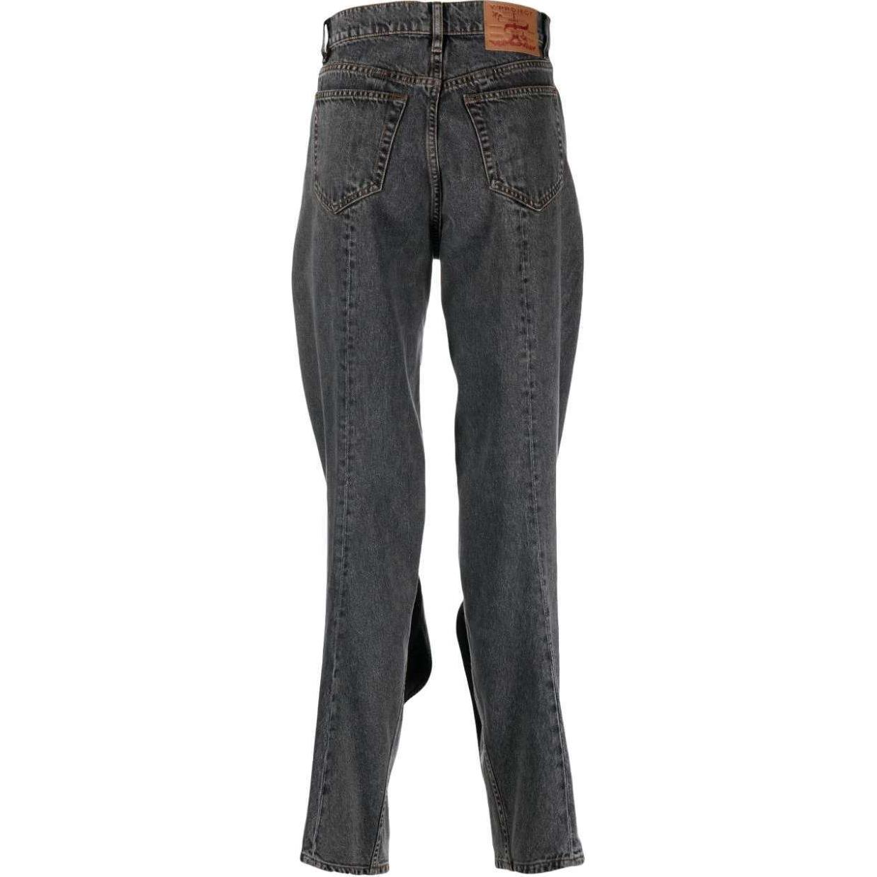 Lookbook Y/Project YProject FW24 Jeans Low-Rise Wide-Leg Unisex Hitam JEAN42S25-BLACK