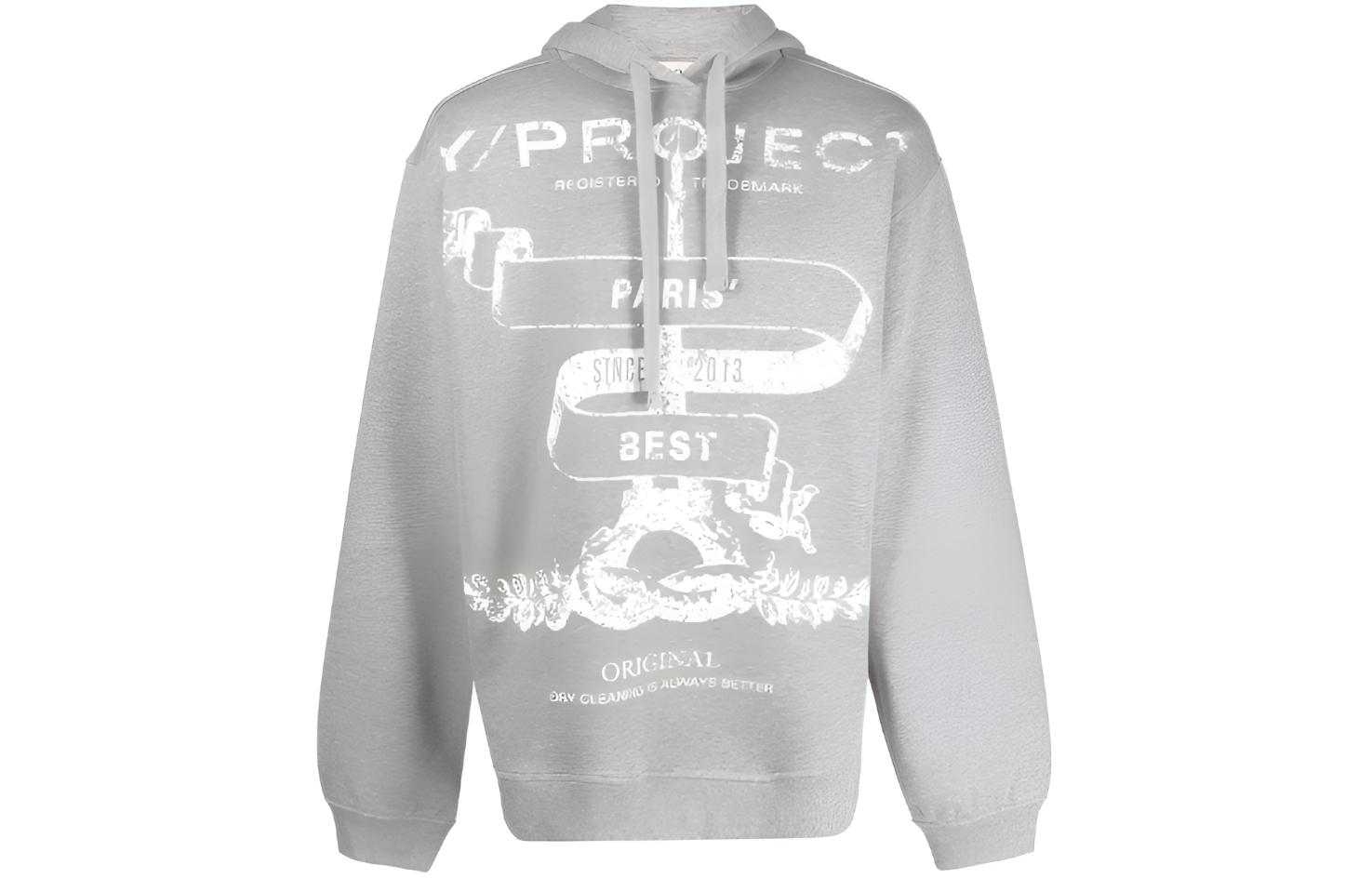 Y/Project YProject Graphic Letter Print Hoodie Unisex Gray SWEAT56S25