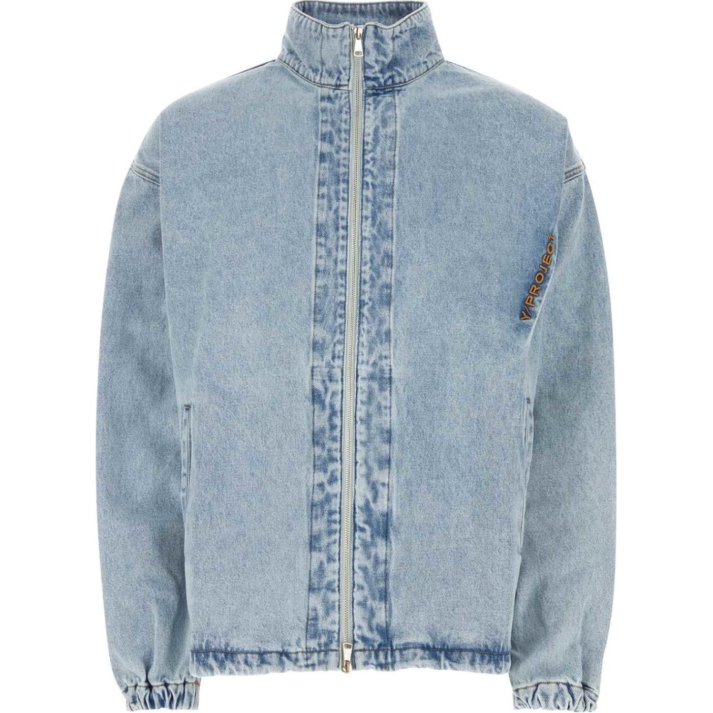 Y/Project YProject Ice Blue Letter Print Denim Jacket Long Sleeve Loose Fit 207JA002D22ICE-BLUE