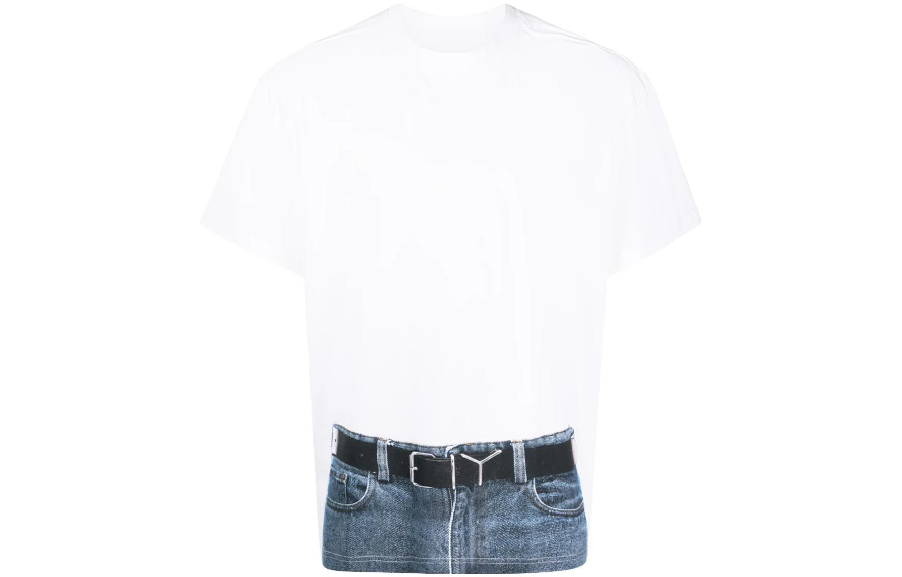 Y/Project YProject Illusion Graphic Crew Neck Short Sleeve T-Shirt Men YPJPGTS6S24-WHITE