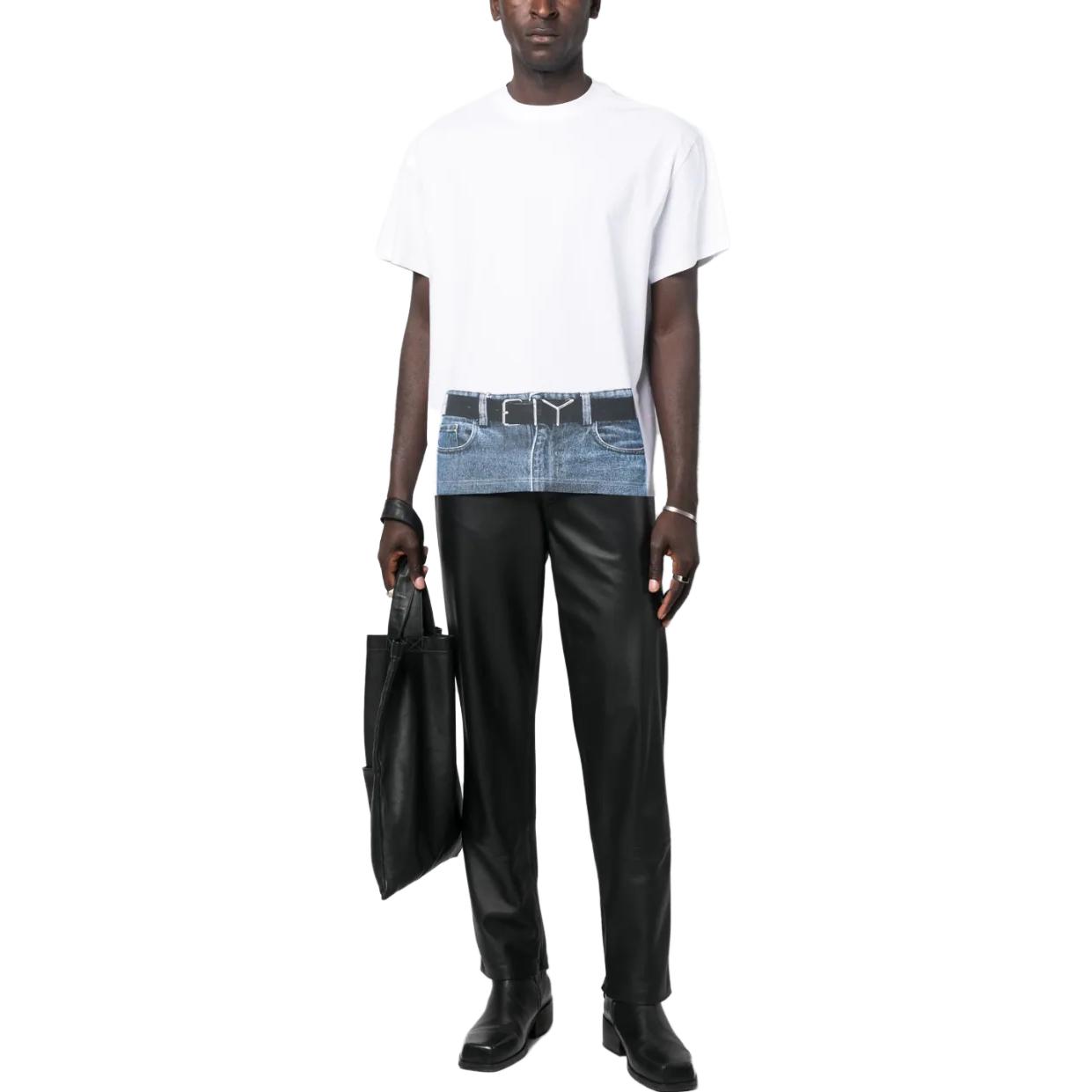 Lookbook Y/Project YProject Illusion Grafik Krew Leher Lengan Pendek T-Shirt Lelaki YPJPGTS6S24-WHITE