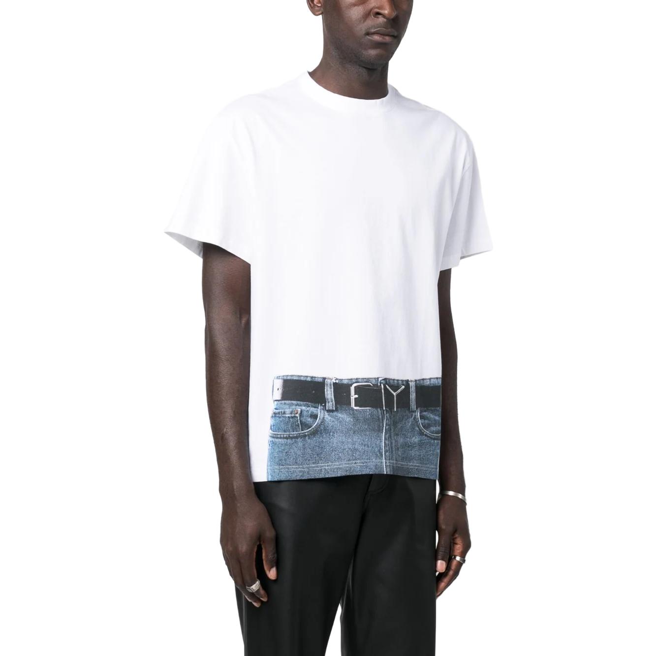 Purchase Y/Project YProject Illusion Grafik Krew Leher Lengan Pendek T-Shirt Lelaki YPJPGTS6S24-WHITE