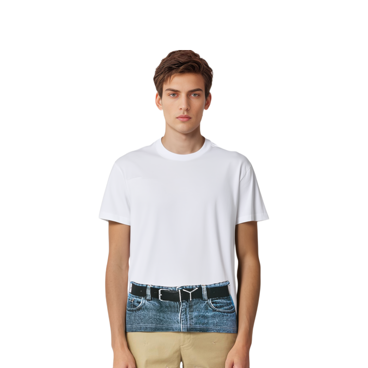 Cheap Y/Project YProject Illusion Grafik Krew Leher Lengan Pendek T-Shirt Lelaki YPJPGTS6S24-WHITE