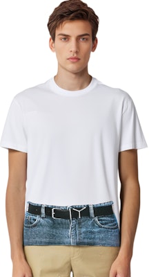 Y/Project YProject Illusion Grafik Krew Leher Lengan Pendek T-Shirt Lelaki YPJPGTS6S24-WHITE Cheap Y/Project YProject Illusion Grafik Krew Leher Lengan Pendek T-Shirt Lelaki YPJPGTS6S24-WHITE