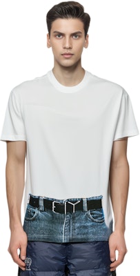 Y/Project YProject Illusion Grafik Krew Leher Lengan Pendek T-Shirt Lelaki YPJPGTS6S24-WHITE 1