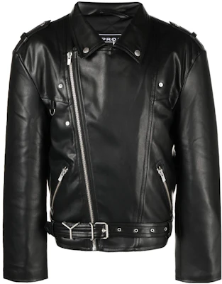 Y/Project YProject 大翻领拉链皮夹克长袖男女通用款 JACK95S24-BLACK Buy Y/Project YProject 大翻领拉链皮夹克长袖男女通用款 JACK95S24-BLACK