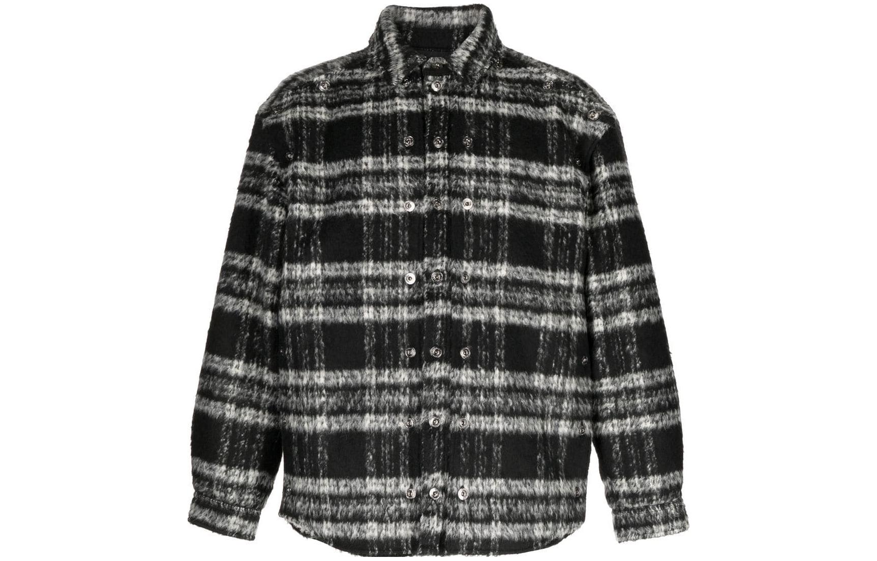 Y/Project YProject Quilted Textured Stripe Jacket Black Long Sleeve Button-Up SHIRT47S23-BLACK