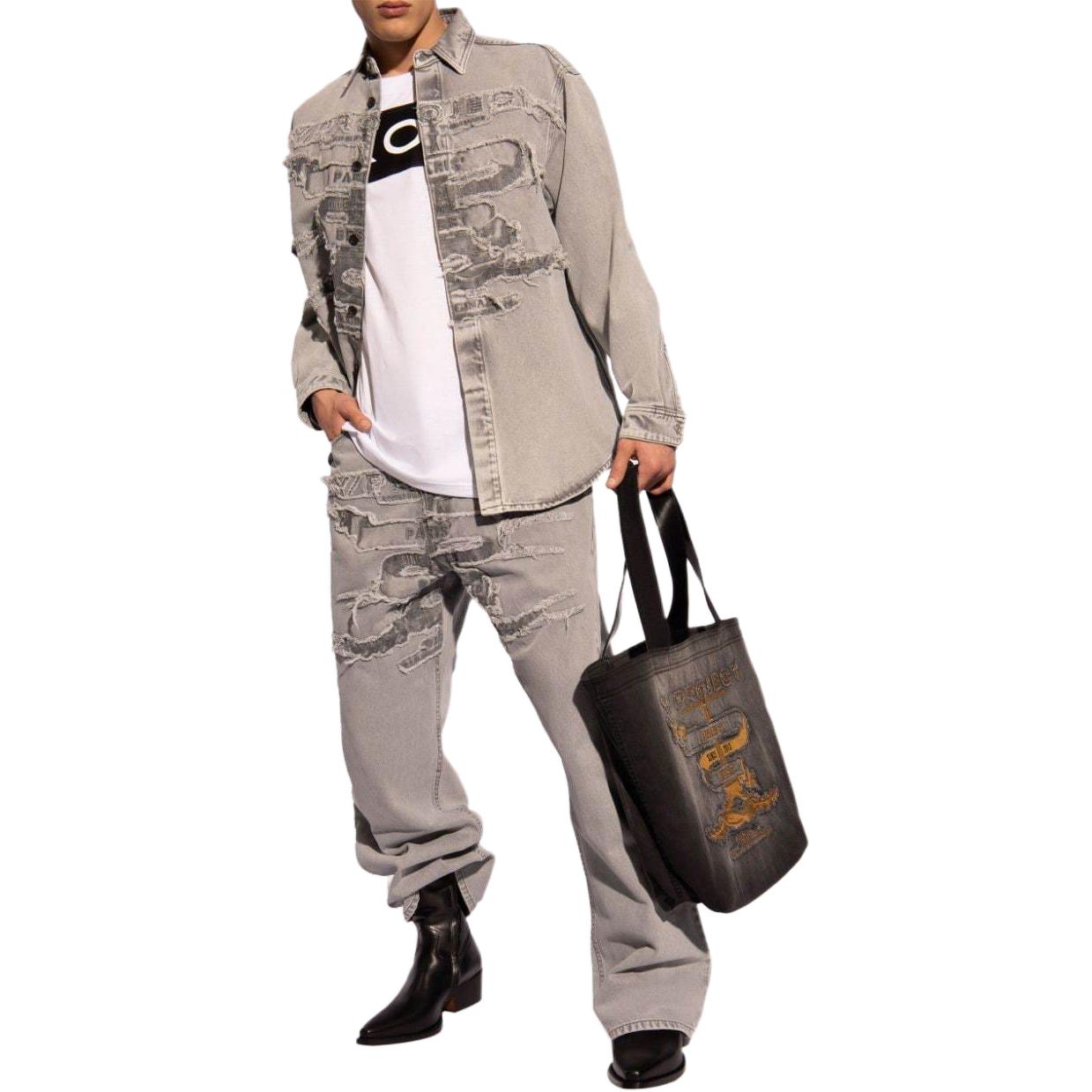 Lookbook Y/Project YProject SS24 Jeans Abu-abu Relaxed Wide-Leg Straight. 207PA005D58-GREY