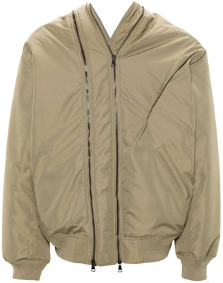 Y/Project YProject SS24 Jaket Bomber Asimetris Unisex Beige Gelap 203JA002-GREEN Order Y/Project YProject SS24 Jaket Bomber Asimetris Unisex Beige Gelap 203JA002-GREEN