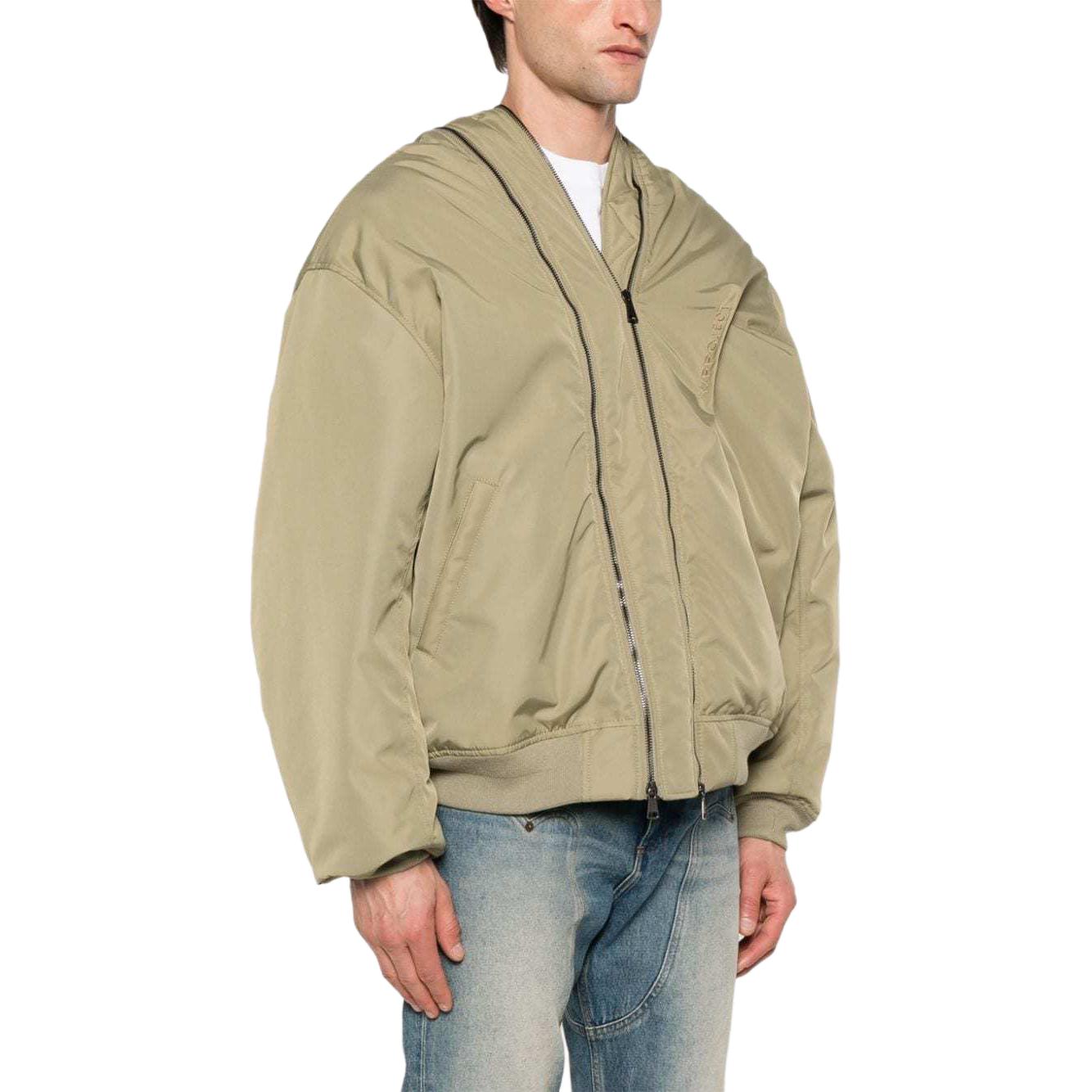 Purchase Y/Project YProject SS24 Jaket Bomber Asimetris Unisex Beige Gelap 203JA002-GREEN
