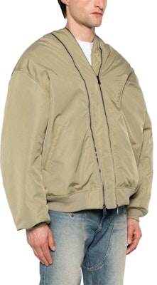 Y/Project YProject SS24 Jaket Bomber Asimetris Unisex Beige Gelap 203JA002-GREEN Purchase Y/Project YProject SS24 Jaket Bomber Asimetris Unisex Beige Gelap 203JA002-GREEN