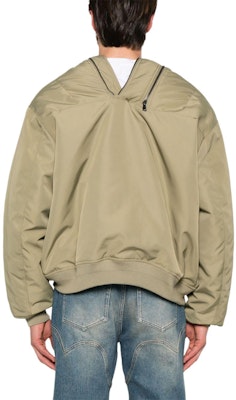 Y/Project YProject SS24 Jaket Bomber Asimetris Unisex Beige Gelap 203JA002-GREEN Details for Y/Project YProject SS24 Jaket Bomber Asimetris Unisex Beige Gelap 203JA002-GREEN