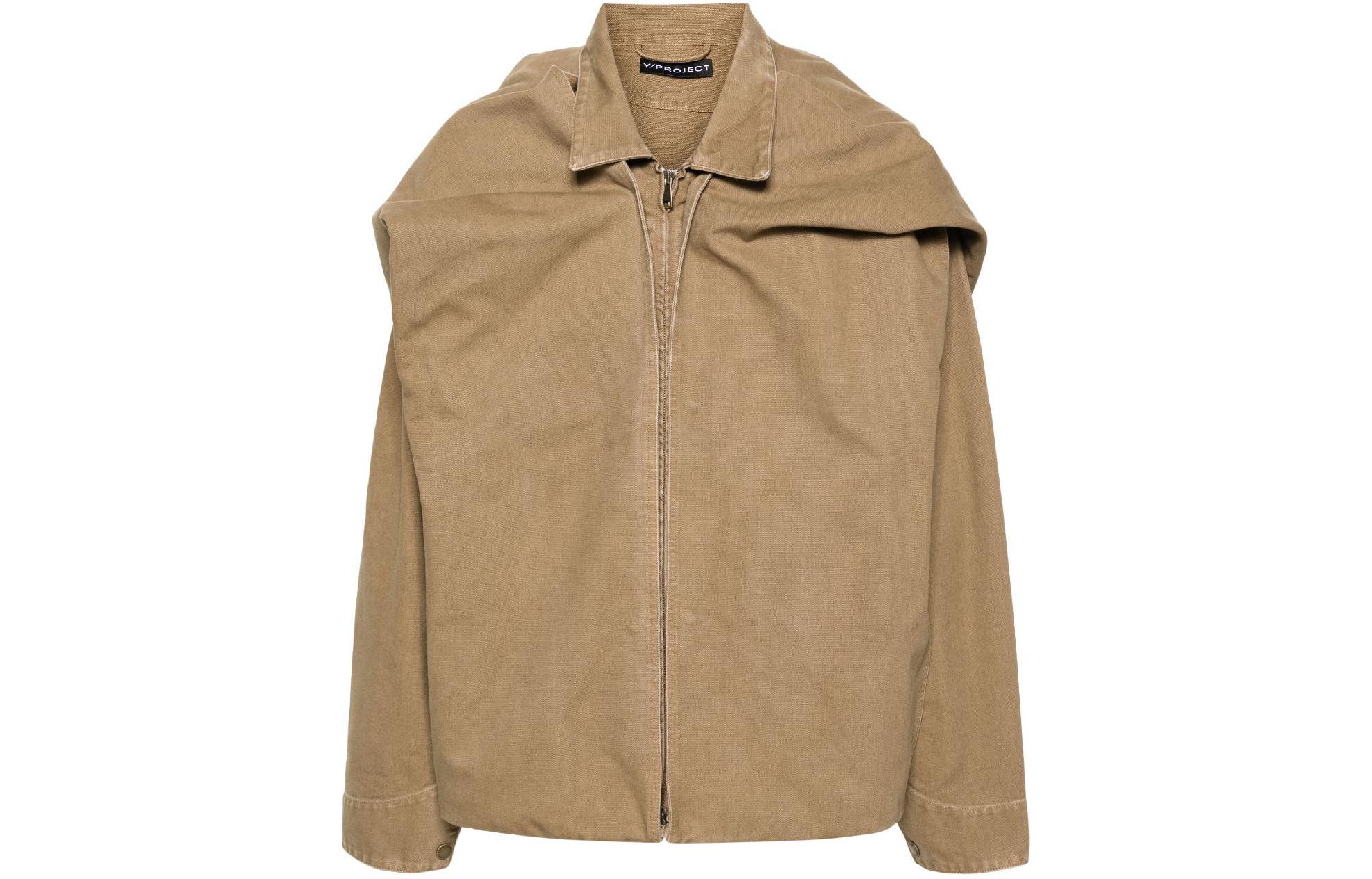 Y/Project YProject SS24 Beige Unisex Solid Zipper Hooded Jacket 203JA003-BEIGEY-PROJECT