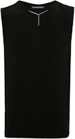 Y/Project YProject SS24 Black Sleeveless Knit Pullover Vest with Logo Patch 204TS007-BLACK Y/Project YProject SS24 Black Sleeveless Knit Pullover Vest with Logo Patch 204TS007-BLACK