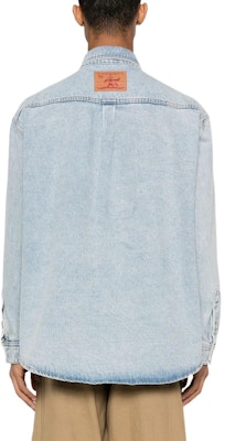 Y/Project Jaket Denim Jeans Butang Rosak SS24 Biru Ais Uniseks 207SI002-BLUE Details for Y/Project Jaket Denim Jeans Butang Rosak SS24 Biru Ais Uniseks 207SI002-BLUE