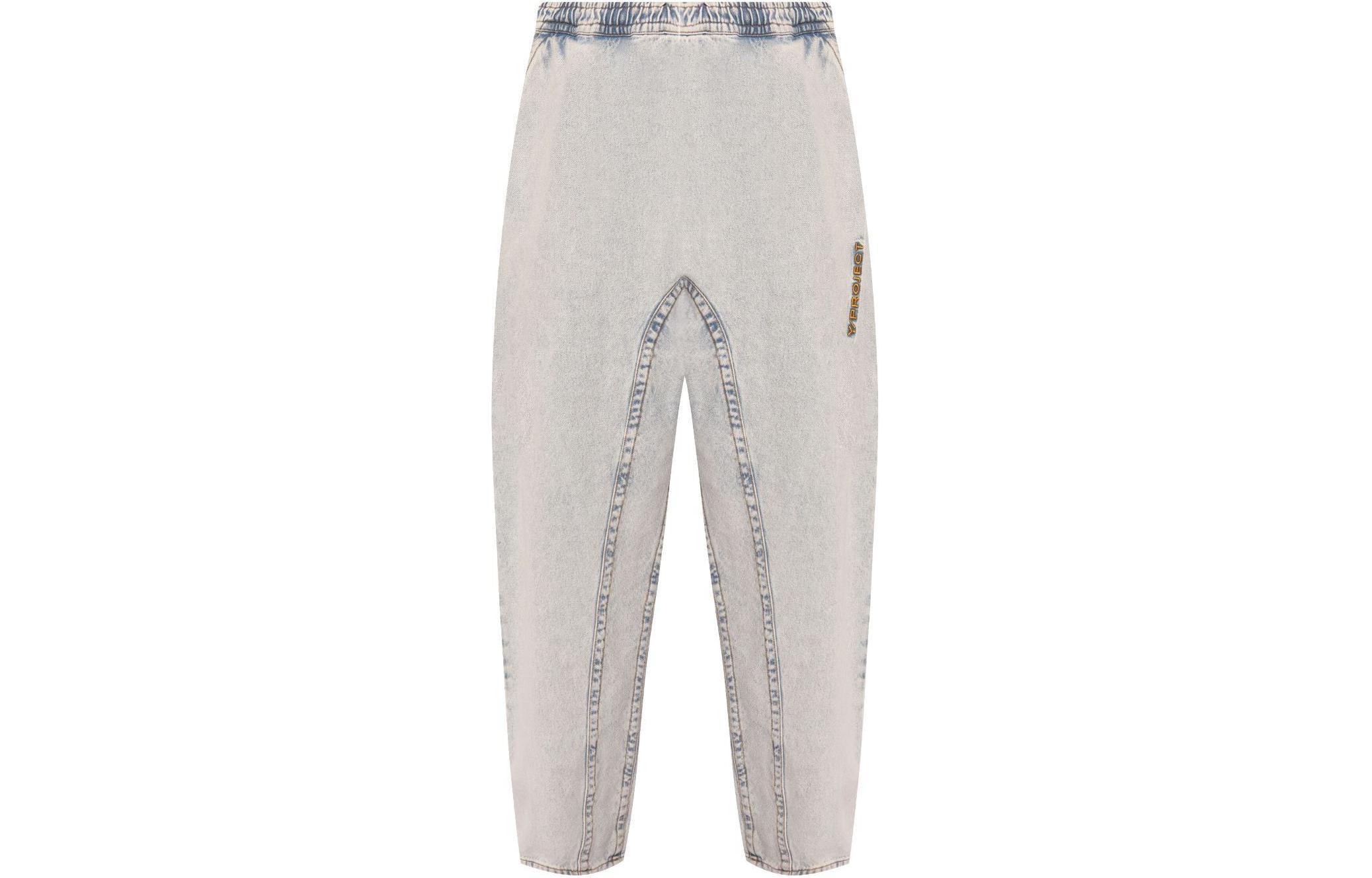 Y/Project YProject SS24 Embroidered Logo Relaxed Fit Denim Jeans Men Light Blue 207PA012D22-BLUE