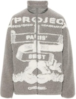Y/Project YProject SS24 Patterned Jacquard Zipper High-Neck Fleece Jacket Unisex Grey. 209JA001-GREY Y/Project YProject SS24 Patterned Jacquard Zipper High-Neck Fleece Jacket Unisex Grey. 209JA001-GREY