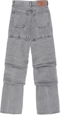 Y/Project SS24 Jeans Potongan Lurus Asimetris Uniseks Kelabu Terang 207PA011D40 Lookbook Y/Project SS24 Jeans Potongan Lurus Asimetris Uniseks Kelabu Terang 207PA011D40