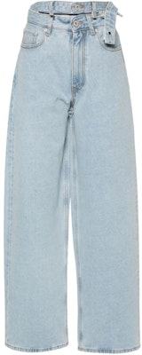 Y/Project YProject SS24 Unisex Jeans Pinggang Tinggi Wide-Leg 5-Poket Biru Ais 207PA007-BLUE Buy Y/Project YProject SS24 Unisex Jeans Pinggang Tinggi Wide-Leg 5-Poket Biru Ais 207PA007-BLUE