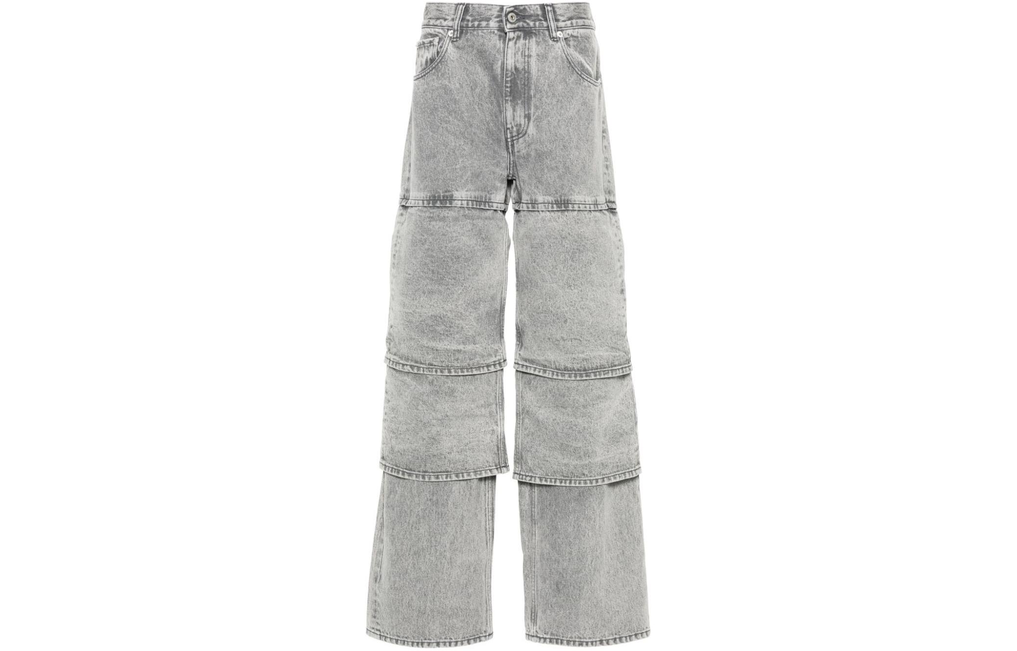 Y/Project YProject SS24 Washed Wide-Leg Patchwork Jeans Unisex Light Grey 207PA011-GREY