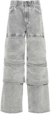 Y/Project SS24 Jeans Lebar Patchwork Unisex Kelabu Terang 207PA011-GREY Order Y/Project SS24 Jeans Lebar Patchwork Unisex Kelabu Terang 207PA011-GREY