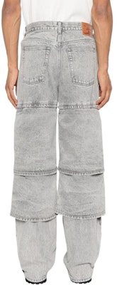 Y/Project SS24 Jeans Lebar Patchwork Unisex Kelabu Terang 207PA011-GREY Shop Y/Project SS24 Jeans Lebar Patchwork Unisex Kelabu Terang 207PA011-GREY