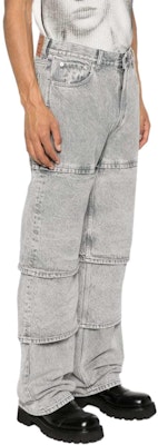 Y/Project SS24 Jeans Lebar Patchwork Unisex Kelabu Terang 207PA011-GREY Purchase Y/Project SS24 Jeans Lebar Patchwork Unisex Kelabu Terang 207PA011-GREY