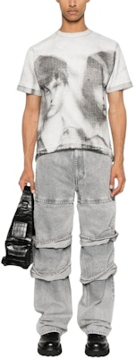 Y/Project SS24 Jeans Lebar Patchwork Unisex Kelabu Terang 207PA011-GREY Details for Y/Project SS24 Jeans Lebar Patchwork Unisex Kelabu Terang 207PA011-GREY