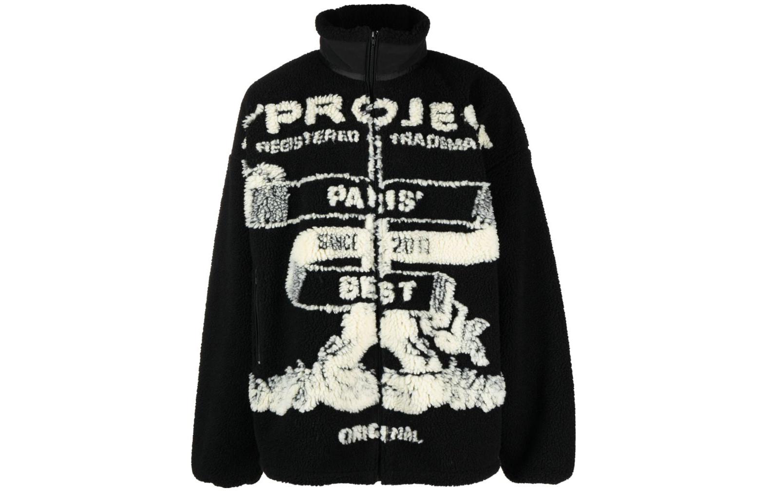 Y/Project YProject Unisex Casual High-Neck Zip Jacket Black JACK103S25-BLACKOFFWHITE