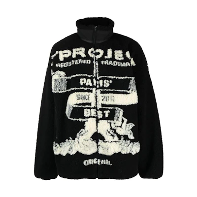 Y/Project YProject Unisex Casual High-Neck Zip Jacket Black JACK103S25-BLACKOFFWHITE